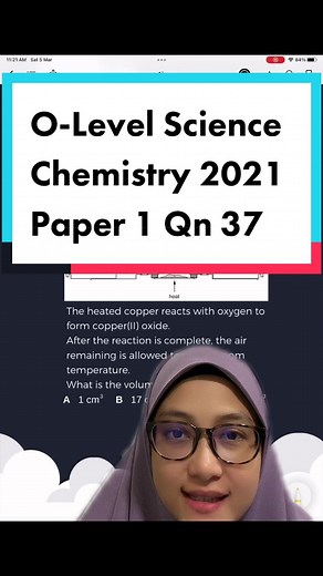 Chemistry Paper 1 Revision: O-Level Science Chemistry 2021 Paper 1 Qn 37