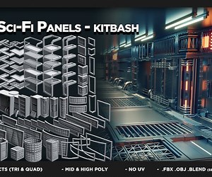 ArtStation - 110 Sci-Fi Panels - KITBASH - VOL 07 | Resources