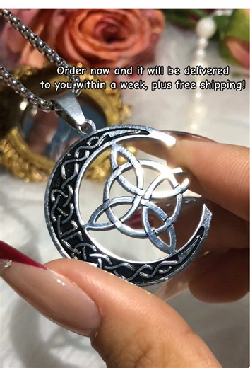 Celtic Moon Necklace Protected by Witchcraft
