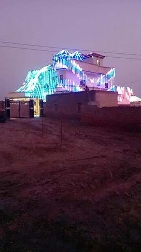 Vibrant Colorful Lights on Modern Residential Building