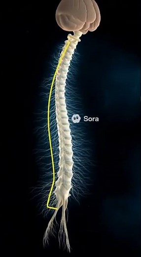 The Spinal Cord in 3D: How It Connects the Brain to the Body | Realistic Neural Animation