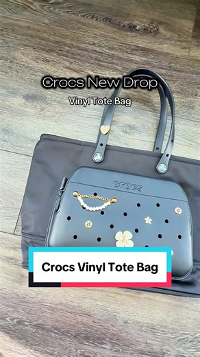 Cracks just dropped a vinyl tote bag that is absolutely perfect for the working girlies! #crocs #totebag #workbag #tiktokshopcreatorpicks #bagsforwomen