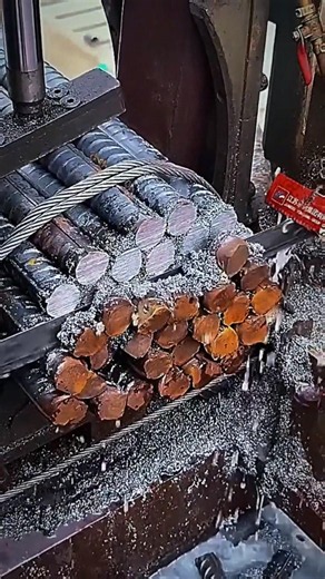 The process of cutting threaded steel using advanced technology #shorts