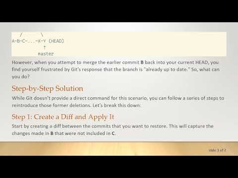 How to Reintroduce Former Deletions in Git