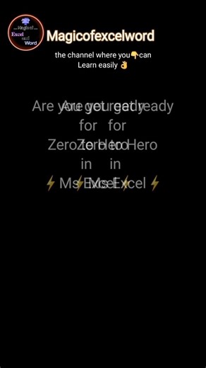 Get ready to zero to herro in Excel 😎 don't miss out ready for making career!