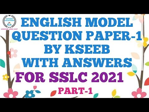 SSLC ENGLISH MODEL QUESTION PAPER-1 2021 PART-1 | WITH KEY ANSWERS EXPLAINED BY FRANCIS ROSHAN