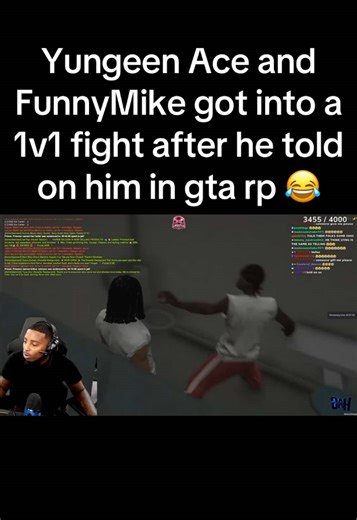 Yungeen Ace and FunnyMike got into a 1v1 fight after he told on him in gta rp 😭 #yungeenace #funnymike #gtarp #gta5 #fyp