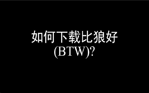 如何下载比狼好BTW
