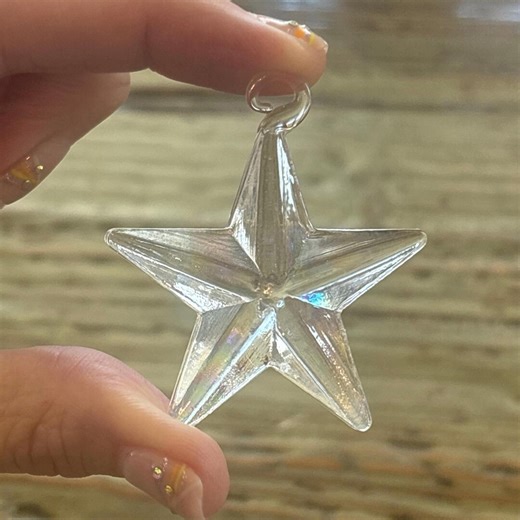 Lampwork Glass Ornaments, Crystal Clear 2.5” Stars - Etsy