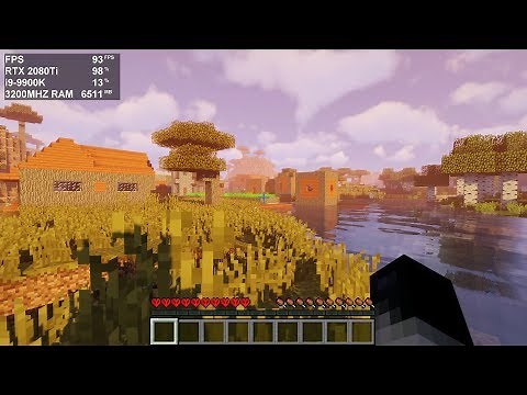 4K Minecraft 1.13.2 Shaders RTX 2080Ti + i9-9900K Gameplay FPS Test