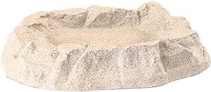 Birds Choice Rocky Mountain Ground Bird Bath | Durable Ceramic Fiberglass | Natural Shallow Basin | Outdoor Garden & Patio Decor | Ideal for Backyard Birdwatching | 24.75"L x 17.5"W x 4.75"H
