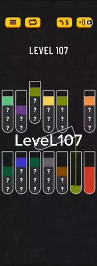 Water Sort Puzzle Level 107 Solutions and Tips