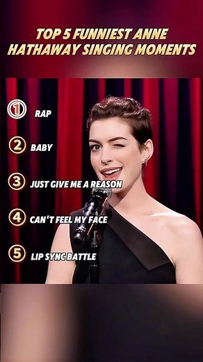 Top 5 Funniest Anne Hathaway Singing Moments#trending #celebrity #usa #youtube #ytshorts