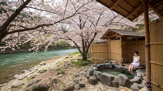 #露天風呂 #Hotspring #sumber #温泉 #自然 #桜