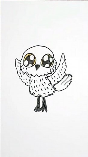How to draw snowy owl Hedwig | Harry Potter