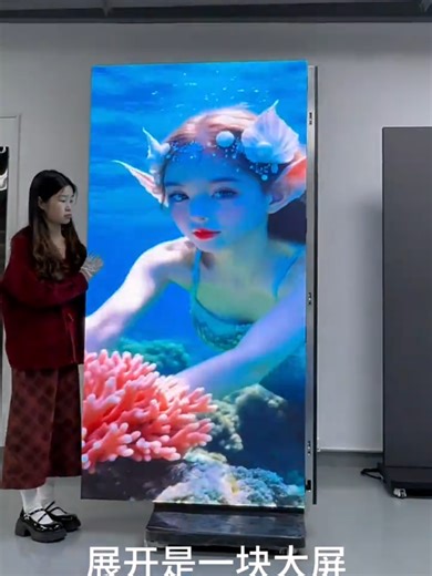 Led tri-fold poster. #hightech #futuretech #advertisement #advertising #advertisment #ledmodules #ledmodule #leddisplayscreen #ledscreens #ledscreen #leddisplay #sign #signature #djs #dj #evento #eventos #sonidos #sonido #signlanguage #trifold #girl