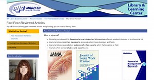 Research Guides: Find Peer-Reviewed Articles: Peer Reviewed Journal Articles