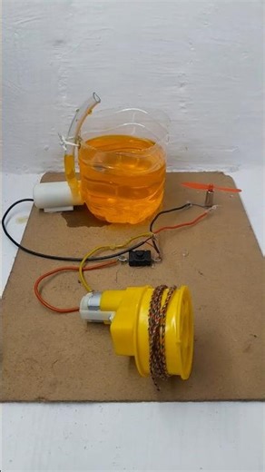 science project with mini water pump and gear motor and a dron motor #shorts