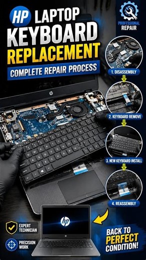 HP Laptop Keyboard Replacement Complete Repair Process