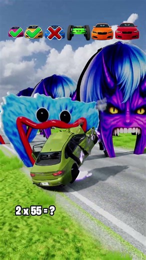 Big and Small Car vs Huggy Wuggy x BABY KPOP - BeamNG.Drive
