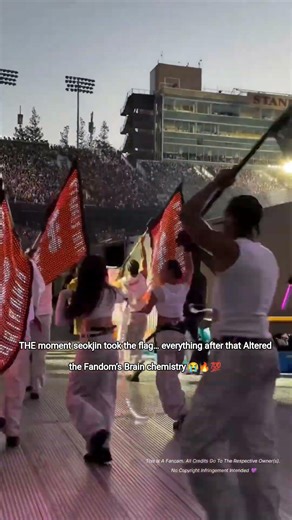 THE moment seokjin took the flag… everything after that Altered the Fandom’s Brain chemistry 😭🔥💯