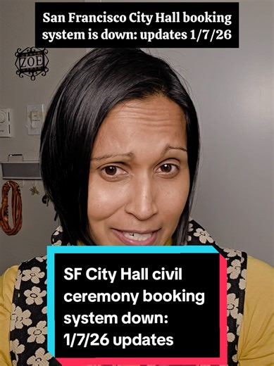 Replying to @j.eli.bean another update from today, 1/7/26. In addition to the posted information on the official Civil ceremony booking page of the San Francisco City Hall website, commenters on my original video on tiktok have mentioned firstly that there is a call back system, meaning you will not book the appointment over the phone, but will receive a call back within 7 days. then another commenter later today, mentioned that they were told that you had to go in in person to make an appointme