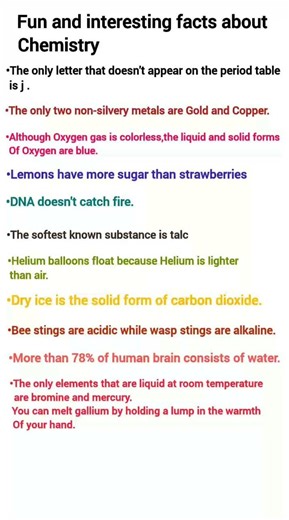 fun facts about chemistry | interesting facts