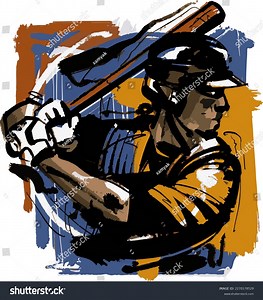 Vector Illustration Baseball Player Hitting Baseball Stock Vector (Royalty Free) 2270178529 | Shutterstock