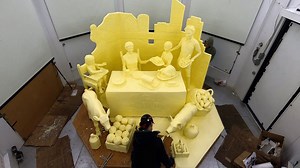 The 2024 Butter Sculpture revealed in a time lapse video before the PA Farm Show opens