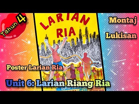PSV Tahun 4 Unit 6 Poster Larian Riang Ria (Montaj Lukisan) with template ms 58-59/ Marathon Montage