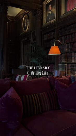 Nothing like a cosy afternoon by the fire in the Library 📚 Our Library is home to over 3,000 books and we often get told it looks just like the Library in Downtown Abbey, filmed at the iconic @Highclere Castle. #westonpark #library #aestetic #downtonabbeytok #statelyhome