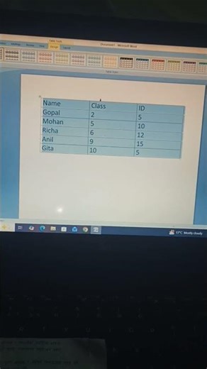 MS Word मा लेखेको data लाई table कसरी insert गर्ने #ytshorts #shorts #computereducation #msword