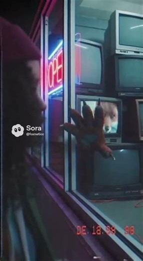 Forgotten broadcasts glitch into horror… neon fox chaos like cartoon network commercial breaks!