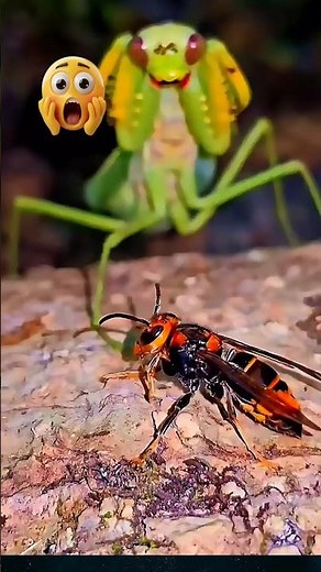 INSECT SHOWDOWN: Praying Mantis vs Hornet – Who Wins? #animaldiscoveryhub #insectwars #insects