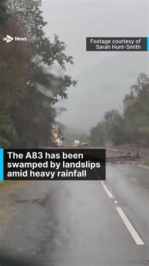 Ten airlifted to safety after A83 and A815 closed by multiple landslides https://i.stv.tv/48FTp5t | STV News