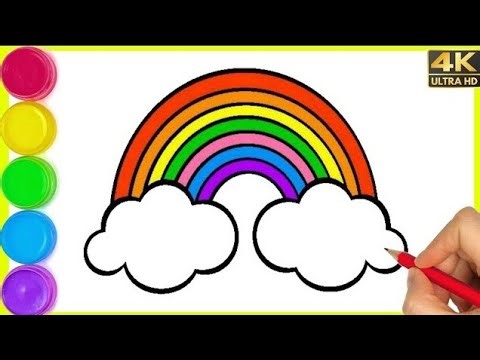 Beautiful rainbow drawing easy with colour step by step drawing for beginners‪@BachaParty17‬