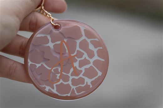Animal Collection- Personalized Keychains/gift/tags/car Charms- Cow Print/giraffe/cheetah - Etsy