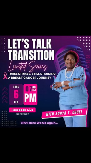 📢 NEW LIMITED SERIES ALERT! 📢 After 15 years in remission, Sonya T. Cruel is facing a third breast cancer diagnosis—but she’s UNBOTHERED. In her most personal series yet, THREE STRIKES, STILL STANDING: A BREAST CANCER JOURNEY, Sonya opens up about resilience, faith, and the fight to keep going. Episode 1: Here We Go Again takes you inside this unexpected journey, answering the questions so many are asking. How did she find out? What’s next? How is she staying strong? Drop a 💪🏾 in the comment