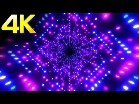 4K Abstract OLED Neon Square Led Lights Blue & Pink Color Screensaver Video Background No sound