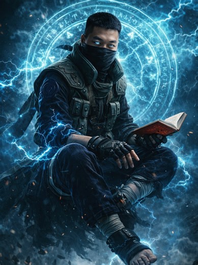 Cinematic Portrait of a Ninja Warrior in a Storm