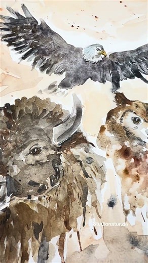 Watercolour spiritual animal painting | AQUARELL Krafttiere #art #illustration