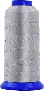 Mandala Crafts Gray Heavy Duty Thread - 1500 Yds Tex 70 Bonded Polyester Threads for Sewing Drapery, Jeans, Leather, Hair, Outdoor Marine Upholstery