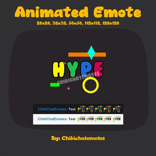 Hype Animated Text Emote, Colorful Character Sticker, Twitch Discord Emotes (instant Download), GIF - Etsy
