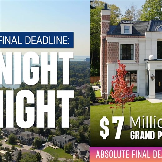 This is it, your final chance to win the $7 Million Grand Prize: an elegant Oakville Showhome, PLUS $500,000 Cash! Get your tickets before MIDNIGHT, TONIGHT and support the future of cancer research. | Princess Margaret Lottery