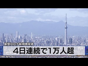 新型コロナ新規感染者 ４日連続で１万人超（2021年8月2日）