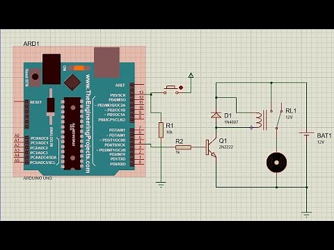 Simulation PROTEUS d'un moteur commandé par un bouton poussoir et programmé avec ARDUINO.