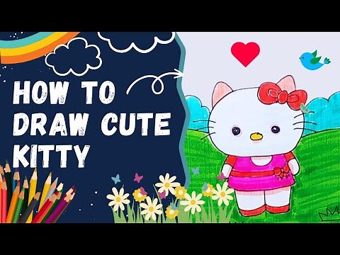 How to draw a cute Hello Kitty || easy drawing for kids