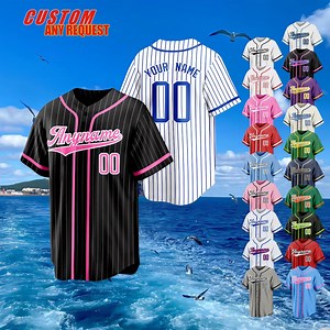 Custom Pinstripe Baseball Jersey With Personalized Team Name Number,custom Embroidered Stripe Team Jersey,baseball Couple Jersey and Gifts - Etsy