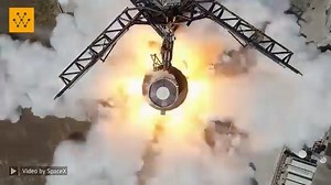 1.8K views · 43 reactions | Super Heavy Booster 9 static fire successfully lit all 33 Raptor engines, with all but two running for the full duration. The test produced approx. 7.9 million lbf of thrust (~3,600 metric tons) Video Credit: SpaceX #elonmusk #spacex #space #technology #engineering #rocket #raptors #raptorengines | Wevolver.com | Facebook