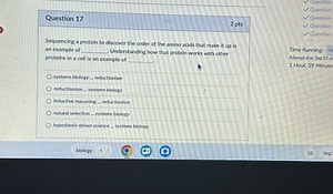 Question 172 ptsSequencing a protein to discover the order o... | Filo
